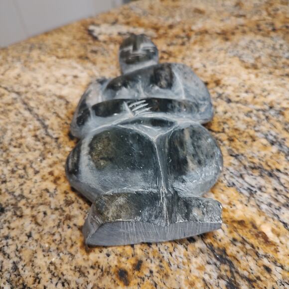 Vintage African/Inuit Soapstone Carving Human Figure Sculpture Black - Picture 6 of 8